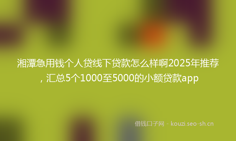 湘潭急用钱个人贷线下贷款怎么样啊2025年推荐，汇总5个1000至5000的小额贷款app