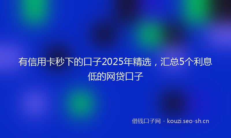 有信用卡秒下的口子2025年精选，汇总5个利息低的网贷口子
