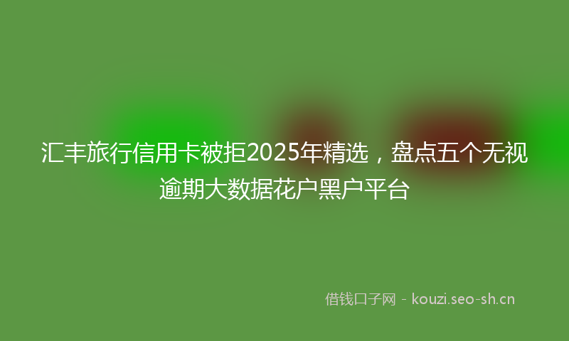 汇丰旅行信用卡被拒2025年精选，盘点五个无视逾期大数据花户黑户平台