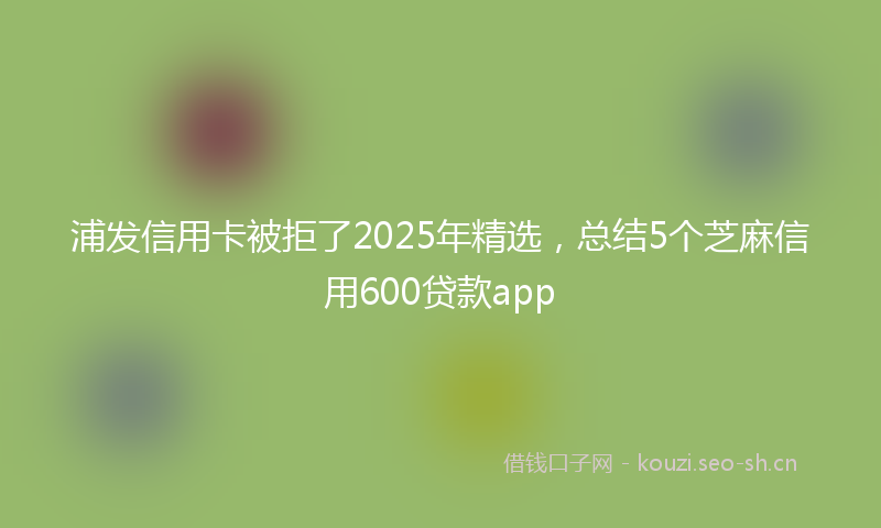 浦发信用卡被拒了2025年精选，总结5个芝麻信用600贷款app