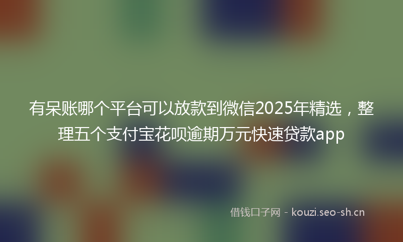 有呆账哪个平台可以放款到微信2025年精选,整理五个支付宝花呗逾期万元快速贷款app