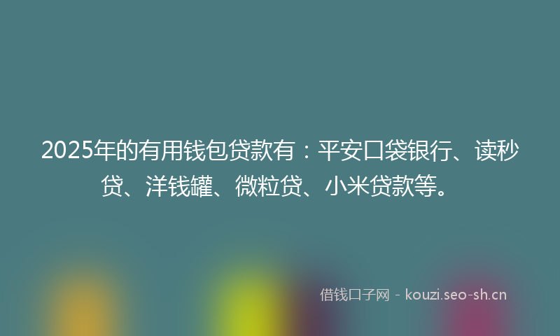 2025年的有用钱包贷款有：平安口袋银行、读秒贷、洋钱罐、微粒贷、小米贷款等。