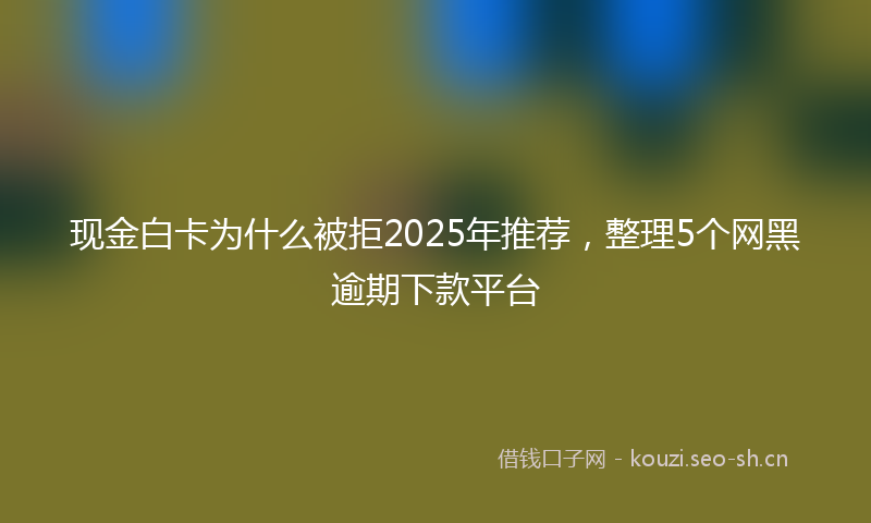 现金白卡为什么被拒2025年推荐，整理5个网黑逾期下款平台