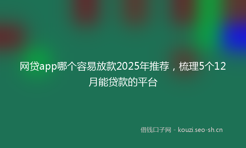 网贷app哪个容易放款2025年推荐，梳理5个12月能贷款的平台