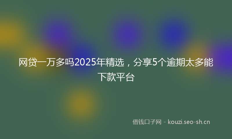 网贷一万多吗2025年精选，分享5个逾期太多能下款平台
