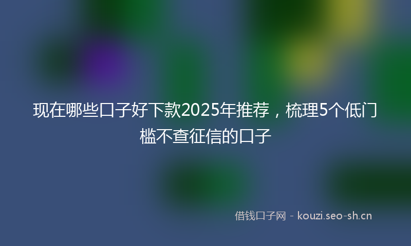 现在哪些口子好下款2025年推荐，梳理5个低门槛不查征信的口子