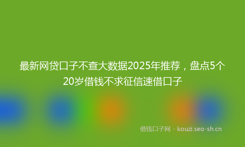 最新网贷口子不查大数据2025年推荐，盘点5个20岁借钱不求征信速借口子