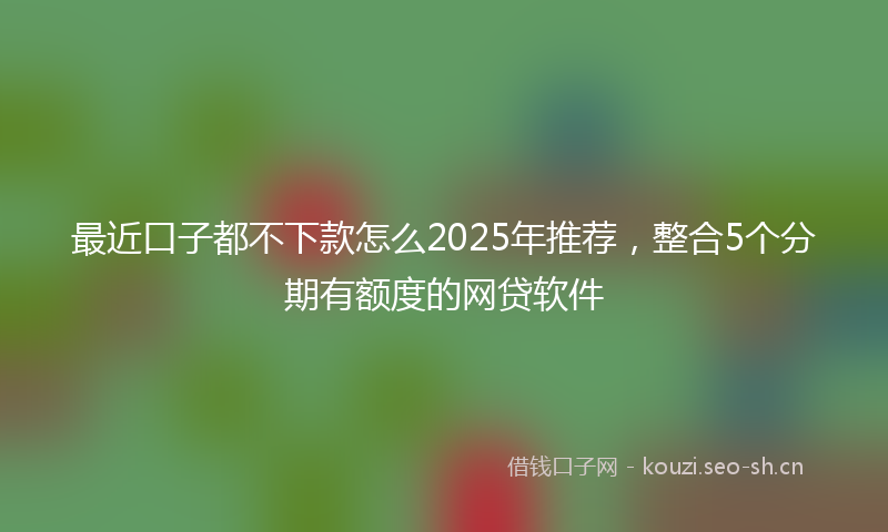 最近口子都不下款怎么2025年推荐，整合5个分期有额度的网贷软件