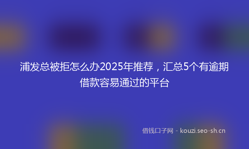 浦发总被拒怎么办2025年推荐，汇总5个有逾期借款容易通过的平台