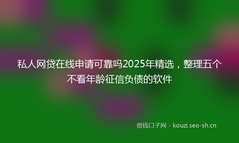 私人网贷在线申请可靠吗2025年精选，整理五个不看年龄征信负债的软件