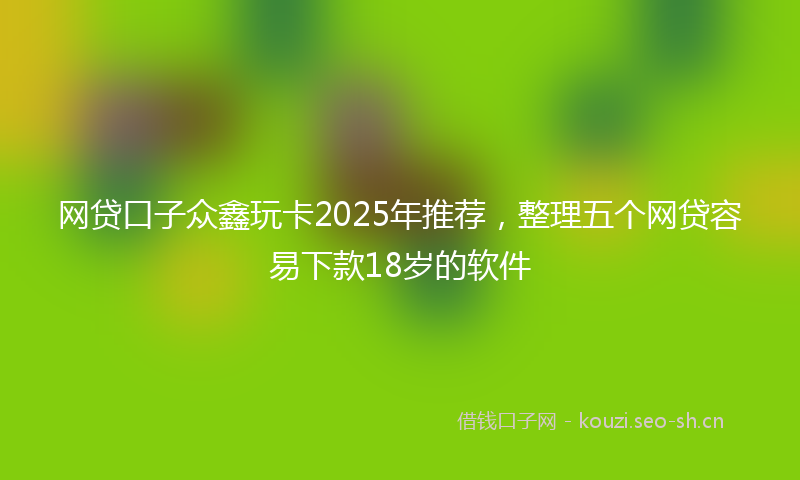 网贷口子众鑫玩卡2025年推荐，整理五个网贷容易下款18岁的软件