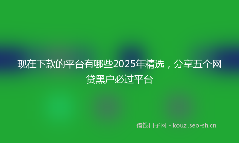 现在下款的平台有哪些2025年精选，分享五个网贷黑户必过平台