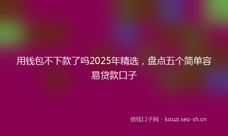用钱包不下款了吗2025年精选，盘点五个简单容易贷款口子