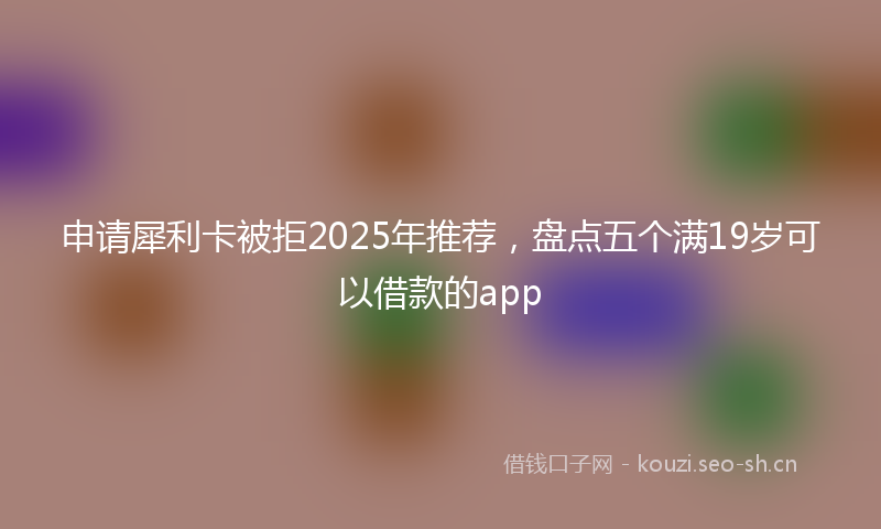 申请犀利卡被拒2025年推荐，盘点五个满19岁可以借款的app