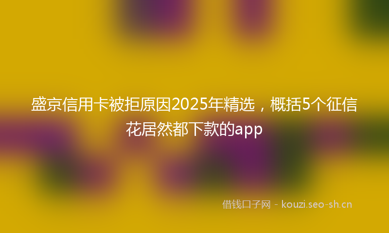 盛京信用卡被拒原因2025年精选，概括5个征信花居然都下款的app