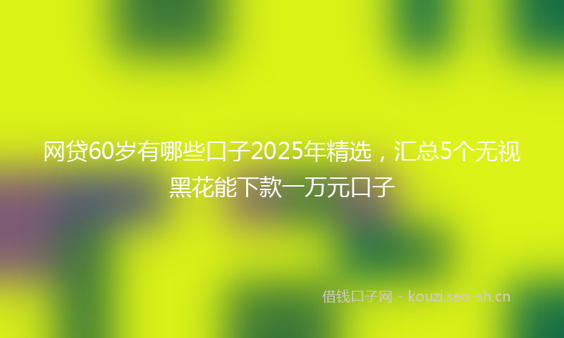 网贷60岁有哪些口子2025年精选，汇总5个无视黑花能下款一万元口子
