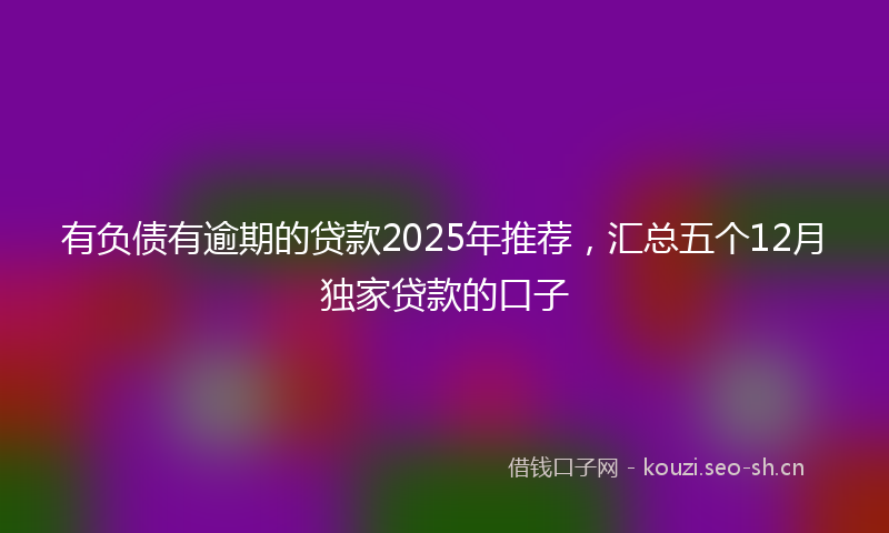 有负债有逾期的贷款2025年推荐，汇总五个12月独家贷款的口子