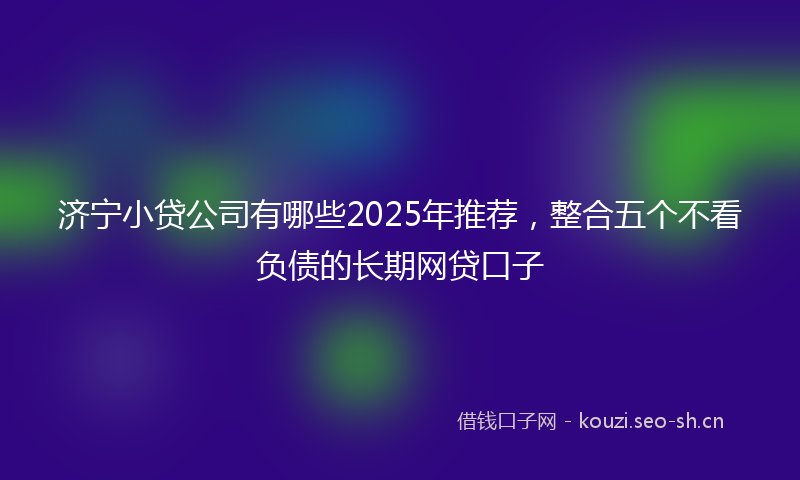 济宁小贷公司有哪些2025年推荐，整合五个不看负债的长期网贷口子