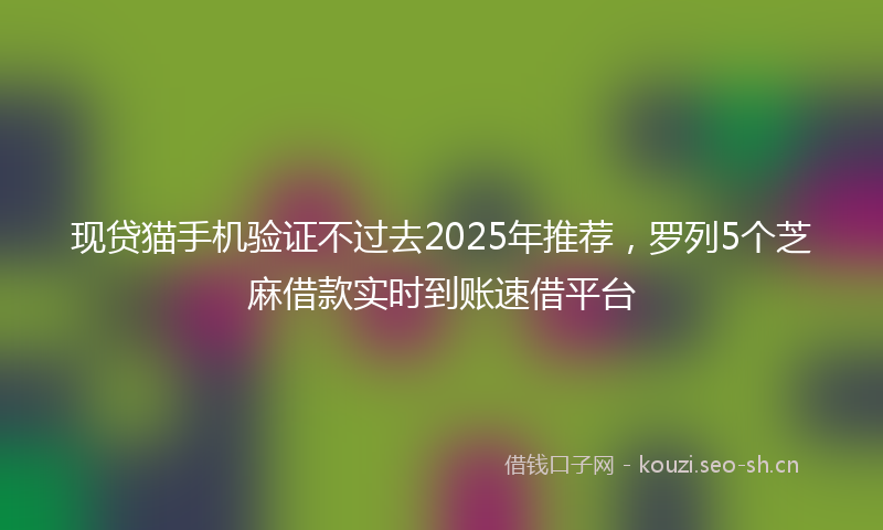 现贷猫手机验证不过去2025年推荐，罗列5个芝麻借款实时到账速借平台