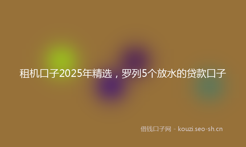 租机口子2025年精选，罗列5个放水的贷款口子