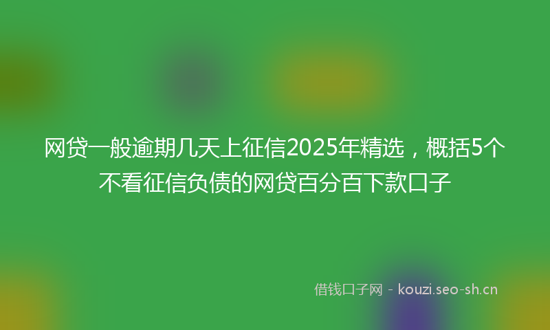 网贷一般逾期几天上征信2025年精选，概括5个不看征信负债的网贷百分百下款口子