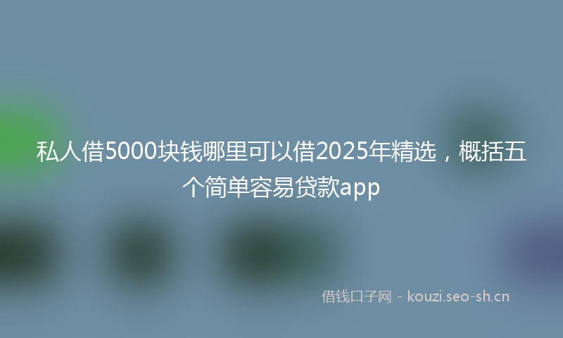 私人借5000块钱哪里可以借2025年精选，概括五个简单容易贷款app