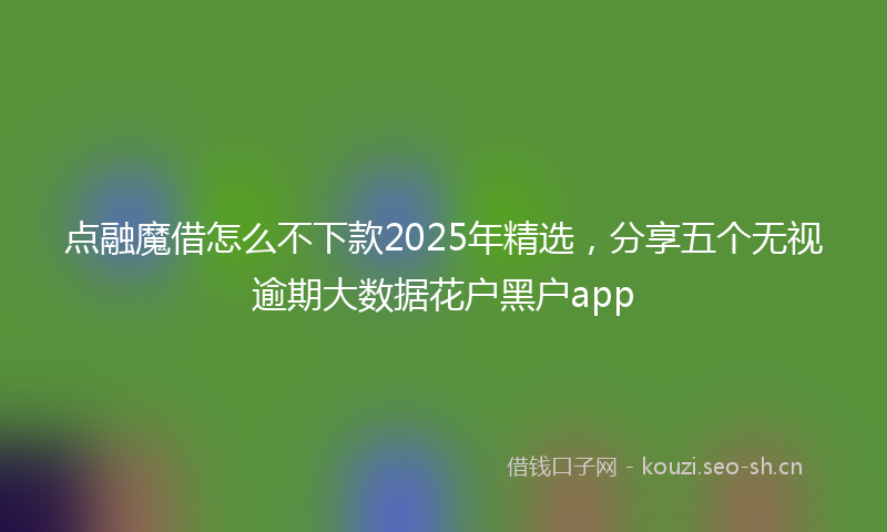 点融魔借怎么不下款2025年精选，分享五个无视逾期大数据花户黑户app