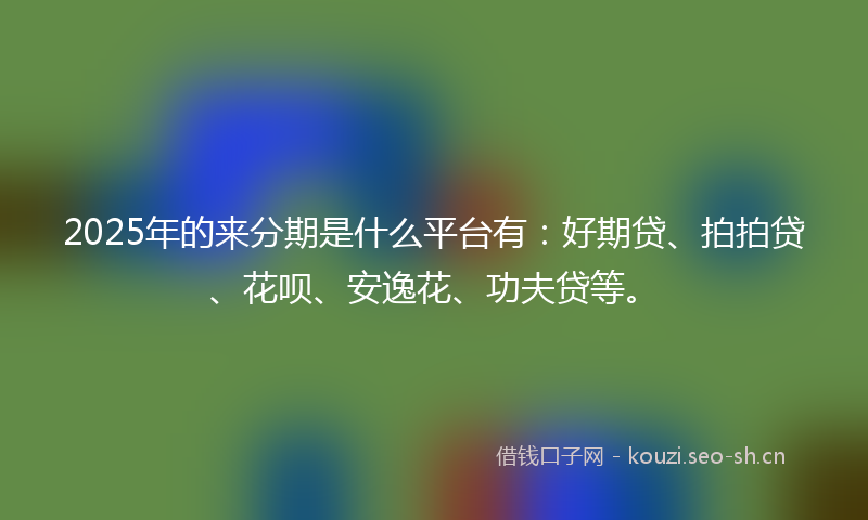 2025年的来分期是什么平台有：好期贷、拍拍贷、花呗、安逸花、功夫贷等。