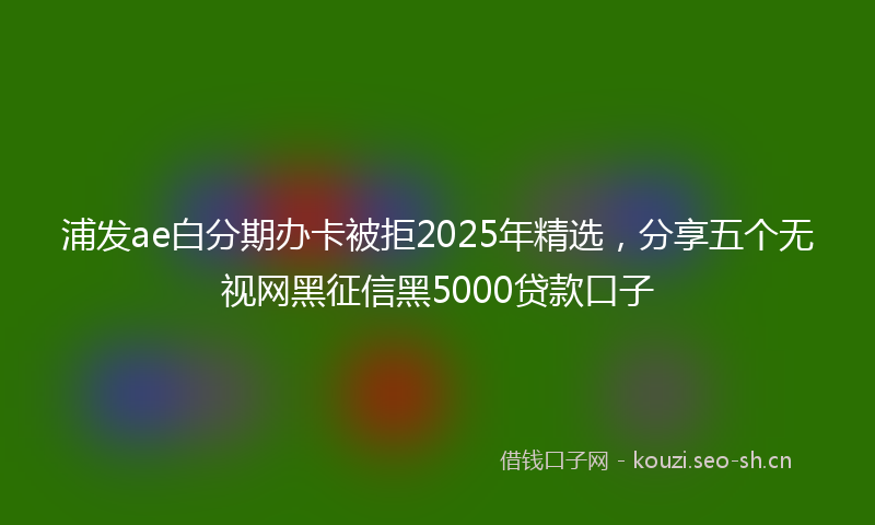 浦发ae白分期办卡被拒2025年精选，分享五个无视网黑征信黑5000贷款口子