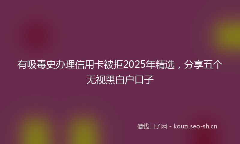 有吸毒史办理信用卡被拒2025年精选，分享五个无视黑白户口子