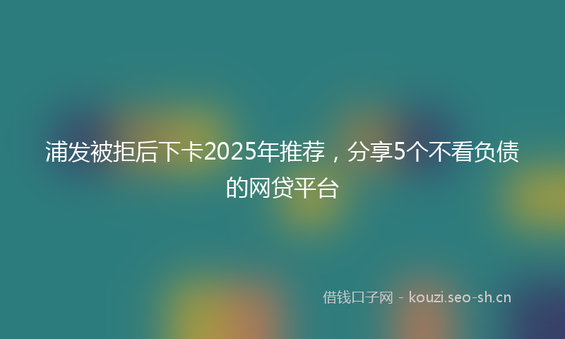 浦发被拒后下卡2025年推荐，分享5个不看负债的网贷平台