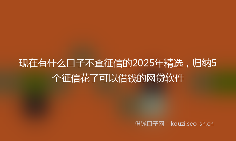 现在有什么口子不查征信的2025年精选，归纳5个征信花了可以借钱的网贷软件