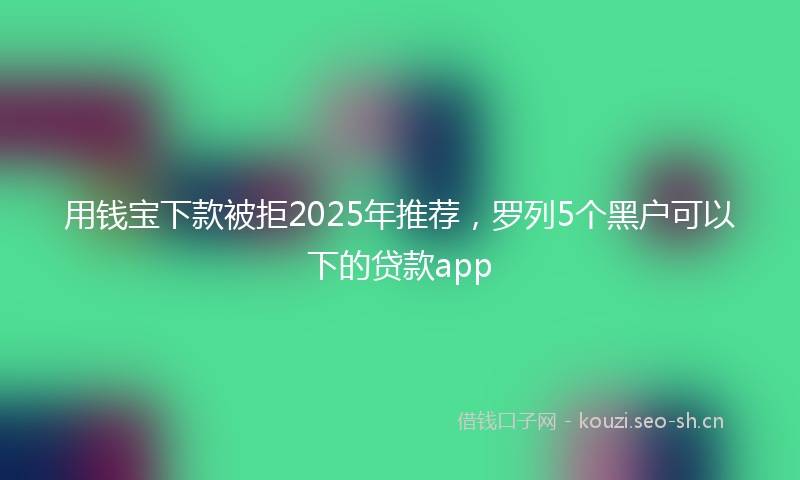 用钱宝下款被拒2025年推荐，罗列5个黑户可以下的贷款app
