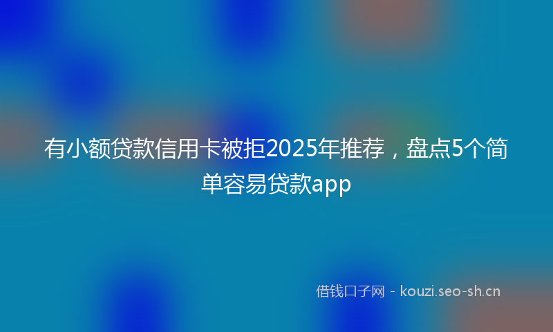 有小额贷款信用卡被拒2025年推荐，盘点5个简单容易贷款app