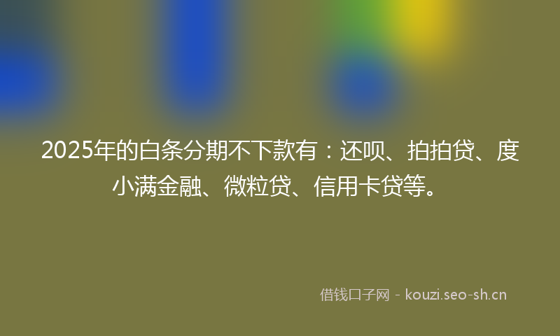 2025年的白条分期不下款有：还呗、拍拍贷、度小满金融、微粒贷、信用卡贷等。