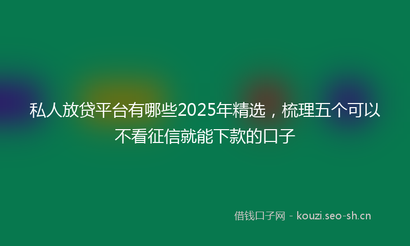 私人放贷平台有哪些2025年精选，梳理五个可以不看征信就能下款的口子