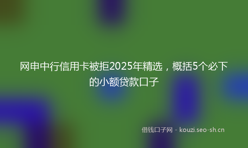 网申中行信用卡被拒2025年精选，概括5个必下的小额贷款口子