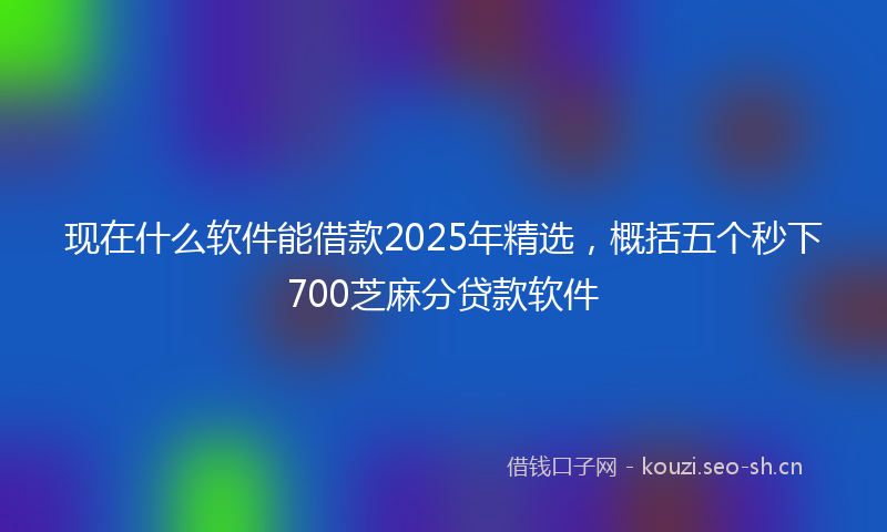 现在什么软件能借款2025年精选，概括五个秒下700芝麻分贷款软件