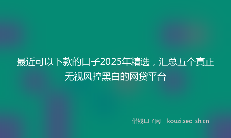 最近可以下款的口子2025年精选，汇总五个真正无视风控黑白的网贷平台