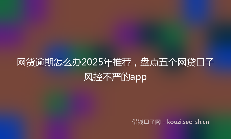 网货逾期怎么办2025年推荐，盘点五个网贷口子风控不严的app