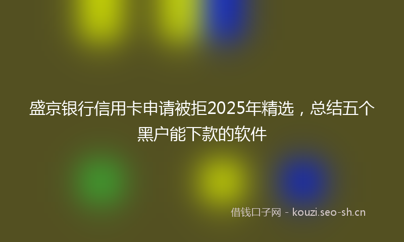 盛京银行信用卡申请被拒2025年精选，总结五个黑户能下款的软件