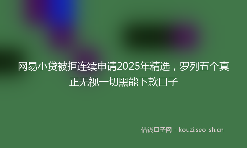 网易小贷被拒连续申请2025年精选，罗列五个真正无视一切黑能下款口子