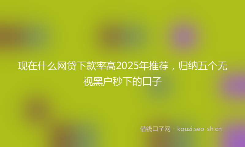 现在什么网贷下款率高2025年推荐，归纳五个无视黑户秒下的口子
