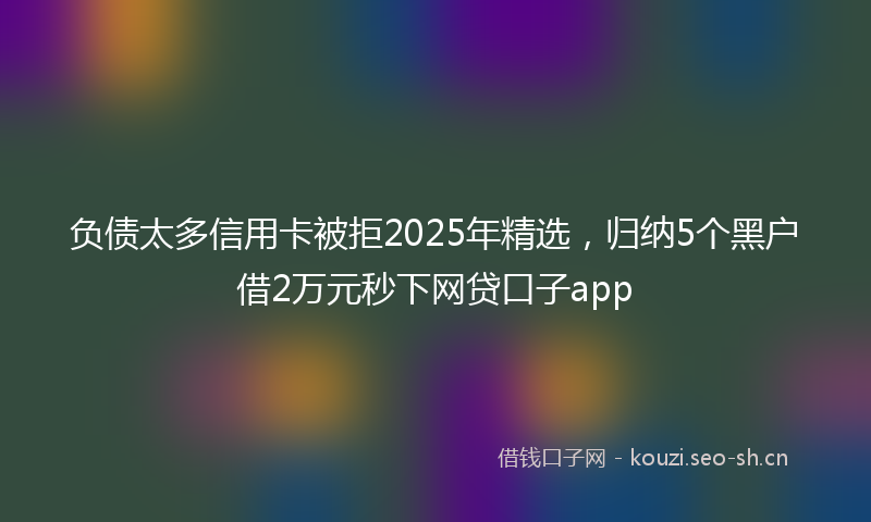 负债太多信用卡被拒2025年精选，归纳5个黑户借2万元秒下网贷口子app