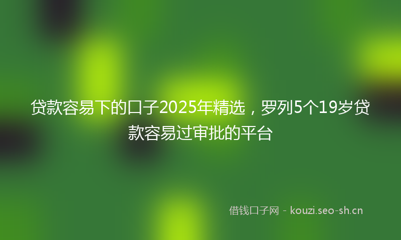 贷款容易下的口子2025年精选，罗列5个19岁贷款容易过审批的平台