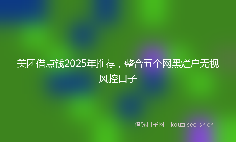 美团借点钱2025年推荐，整合五个网黑烂户无视风控口子