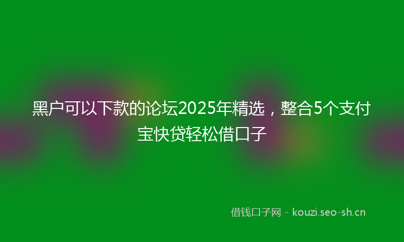 黑户可以下款的论坛2025年精选，整合5个支付宝快贷轻松借口子