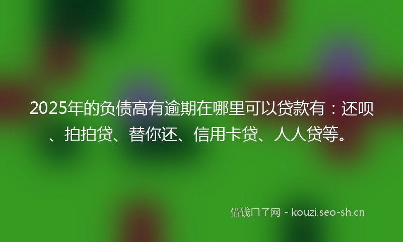 2025年的负债高有逾期在哪里可以贷款有：还呗、拍拍贷、替你还、信用卡贷、人人贷等。