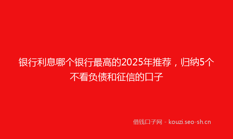 银行利息哪个银行最高的2025年推荐，归纳5个不看负债和征信的口子
