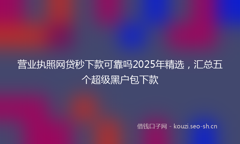 营业执照网贷秒下款可靠吗2025年精选，汇总五个超级黑户包下款